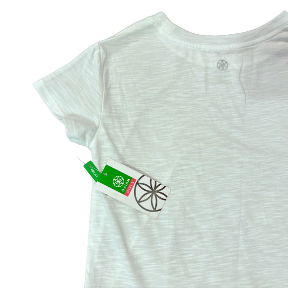 Gaiam Girls Bright White Tie Tee Relaxed Fit Women's Medium (8) NWT - Picture 9 of 13